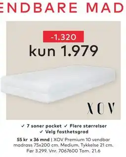 Skeidar XOV Premium 10 vendbar madrass tilbud