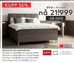 Skeidar SENSITIVE 400 KONTINENTAL tilbud