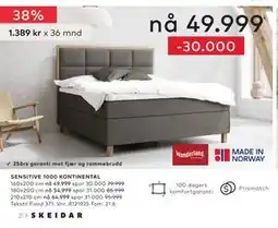 Skeidar SENSITIVE 1000 KONTINENTAL tilbud