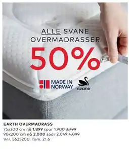 Skeidar EARTH OVERMADRASS tilbud