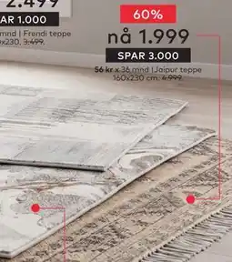 Skeidar Jaipur teppe tilbud