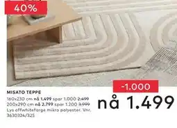 Skeidar MISATO TEPPE tilbud