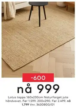 Skeidar Lotus teppe tilbud