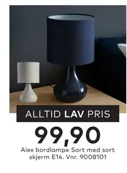 Skeidar Alex bordlampe tilbud