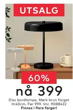Skeidar Disc bordlampe tilbud