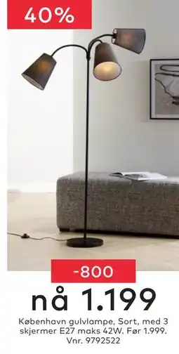 Skeidar København gulvlampe tilbud