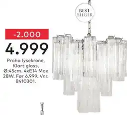 Skeidar Praha lysekrone, Klart glass tilbud