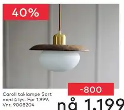 Skeidar Caroll taklampe Sort tilbud