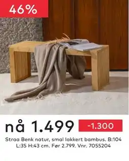 Skeidar Straa Benk natur tilbud