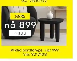 Skeidar Mikha bordlampe tilbud