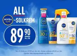 Rema 1000 ALL NIVEA SUN -SOLKREM tilbud