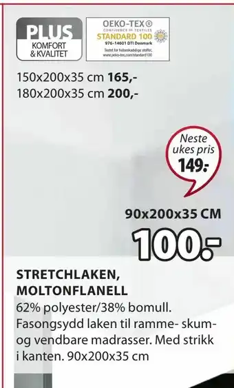 JYSK Stretchlaken, moltonflanell tilbud