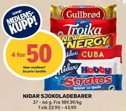 Matkroken NIDAR SJOKOLADEBARER, Medlemspris tilbud