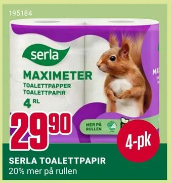 Europris Serla toalettpapir tilbud