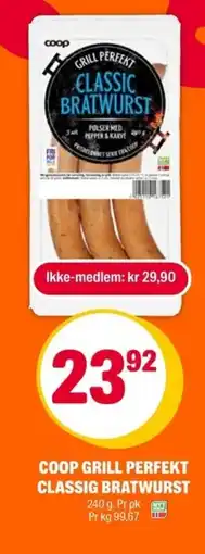 Coop Extra Coop grill perfekt classig bratwurst tilbud