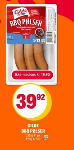Coop Extra Gilde BBQ pølser tilbud