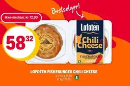 Coop Extra Lofoten fiskeburger chili cheese tilbud