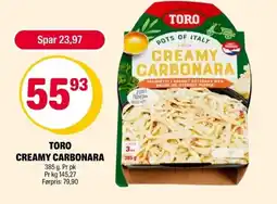 Coop Extra Toro creamy carbonara tilbud