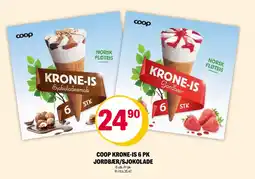 Coop Extra Coop Krone-is 6 pk jordbær/sjokolade tilbud