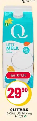Coop Extra Q Lettmelk tilbud