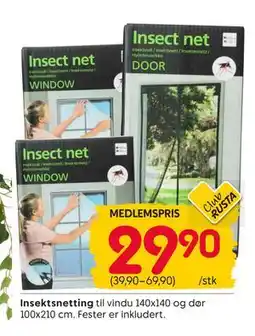 Rusta Insektsnetting, Medlemspris tilbud