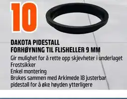 Obs Bygg DAKOTA PIDESTALL FORHØYNING TIL FLISHELLER 9 MM tilbud