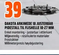 Obs Bygg DAKOTA ARKIMEDE 18 JUSTERBAR PIDESTALL TIL FLISHELLE 18-27 MM tilbud