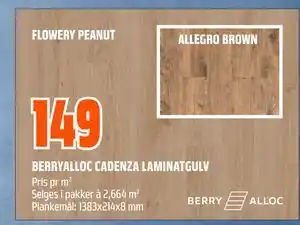 Obs Bygg BERRYALLOC CADENZA LAMINATGULV tilbud