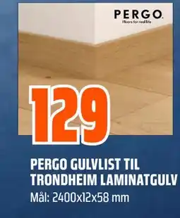 Obs Bygg PERGO GULVLIST TIL TRONDHEIM LAMINATGULV tilbud