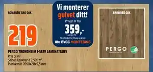 Obs Bygg PERGO TRONDHEIM 1-STAV LAMINATGULV tilbud