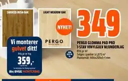 Obs Bygg PERGO GLOMMA PAD PRO 1-STAV VINYLGULV M/UNDERLAG tilbud