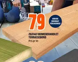 Obs Bygg 26X140 VARMEBEHANDLET TERRASSEBORD tilbud