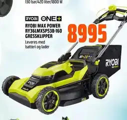 Obs Bygg RYOBI MAX POWER RY36LMXSP53B-160 GRESSKLIPPER tilbud