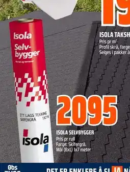 Obs Bygg ISOLA SELVBYGGER tilbud