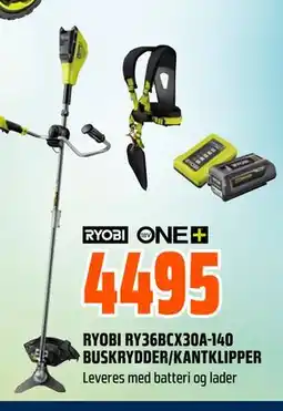 Obs Bygg RYOBI RY36BCX30A-140 BUSKRYDDER/KANTKLIPPER tilbud