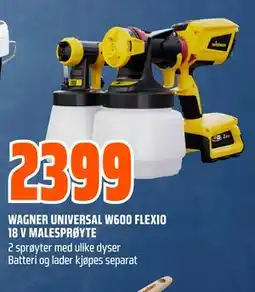 Obs Bygg WAGNER UNIVERSAL W600 FLEXIO 18 V MALESPRØYTE tilbud