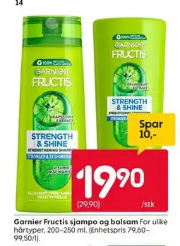 Rusta Garnier Fructis sjampo og balsam tilbud