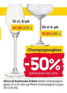 Rusta Glass til boblende drikke tilbud