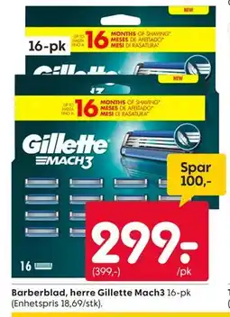 Rusta Barberblad, herre Gillette Mach3 tilbud