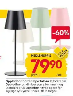 Rusta Oppladbar bordlampe Tolosa, Medlemspris tilbud