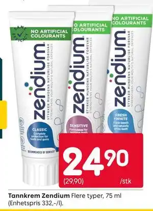 Rusta Tannkrem Zendium tilbud