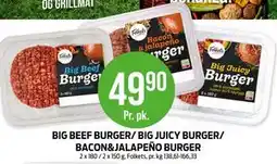 Kiwi BIG BEEF BURGER/ BIG JUICY BURGER/ BACON&JALAPEÑO BURGER tilbud