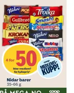 Coop Mega Nidar barer, Medlemspris tilbud