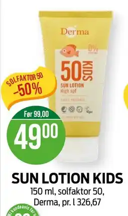 Kiwi SUN LOTION KIDS tilbud