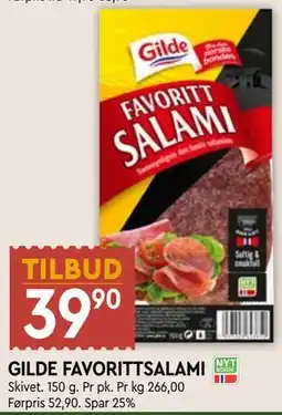 Coop Mega GILDE FAVORITTSALAMI tilbud