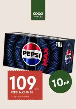 Coop Mega PEPSI MAX 10 PK tilbud