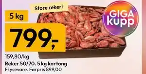 Gigaboks Reker 50/70. 5 kg kartong tilbud