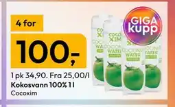 Gigaboks Kokosvann 100% 1 l tilbud