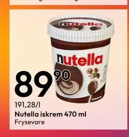 Gigaboks Nutella iskrem 470 ml tilbud