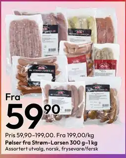 Gigaboks Pølser fra Strøm-Larsen 300 g–1 kg tilbud